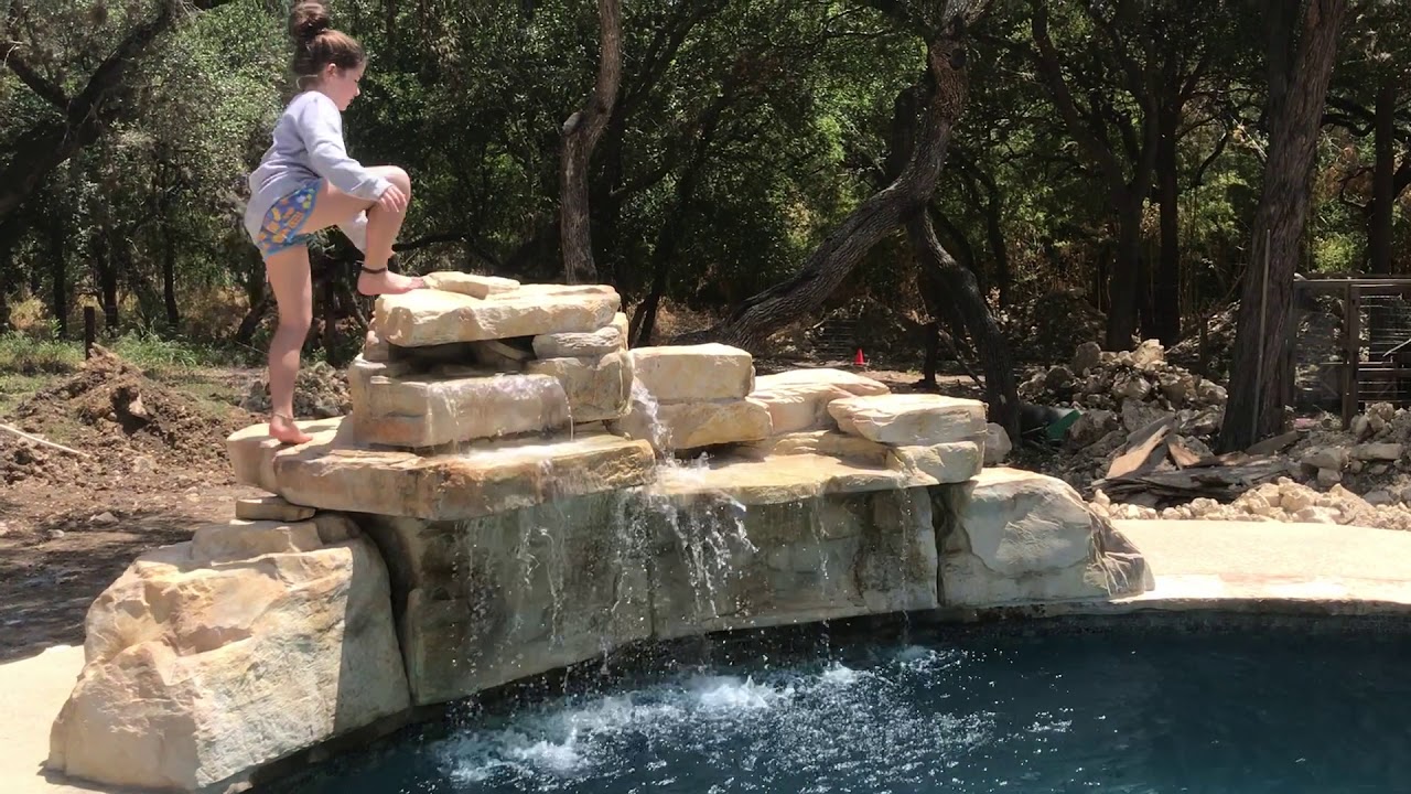 RicoRock 4 Foot Double Faux Rock Swimming Pool Waterfall Kit