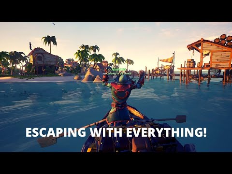 ESCAPING with Everything on our Rowboat! | Sea of Thieves