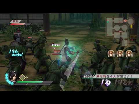 Samurai Warriors 3 (JPN) - Ranmaru Mori Murasame Castle Gameplay (Hell Difficulty) (Part 1/2) (HD)