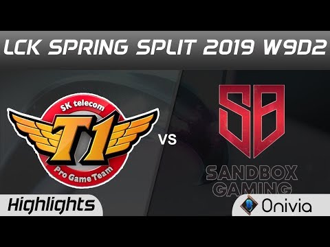 SKT vs SB Highlights Game 1 LCK Spring 2019 W9D2 SK Telecom T1 vs Sandbox Gaming LCK Highlights by O