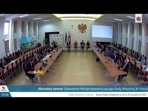 Urząd Miejski w Olecku – XXXVIII nadzwyczajna sesja Rady Miejskiej w Olecku - 30.04.2021 r.