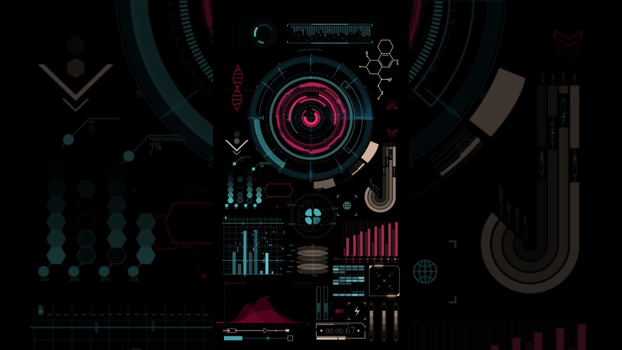 Retro technology HUD interface