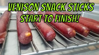 Smoked Venison Snack Sticks (with casings) Start to finish!