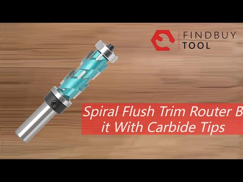 Spiral Flush Trim Router Bit With Carbide Tips, Double Bearing
