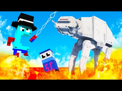 We Melt a Massive AT-AT in Lava as Spider-Man in Teardown!