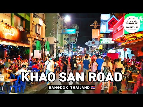 [4K] Night Walk in Bangkok (KHAOSAN ROAD) 🇹🇭 Walking Tour