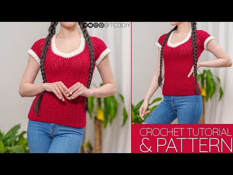 How to Crochet a V Neck Short Sleeve Top | Pattern & Tutorial DIY