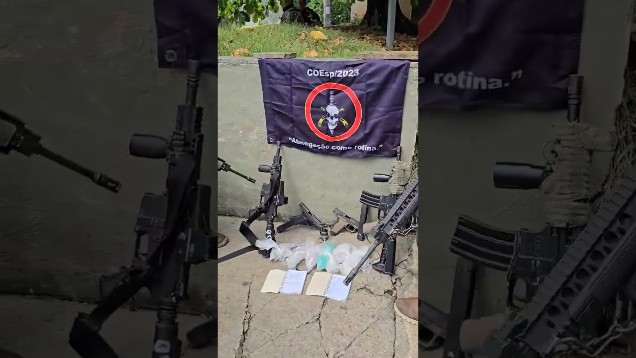 07 PRESOS, 02 FUZIS, 02 PISTOLAS, 01 GRANADA e DROGAS apreendidas pelo #BOPE, no morro dos Macacos