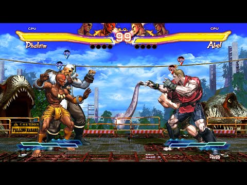Sagat & Dhalsim vs Guile & Abel! Street Fighter X Tekken CPU vs CPU