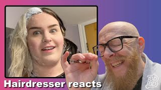 She is going from SPLIT DYE to GINGER !!! Hairdresser reacts