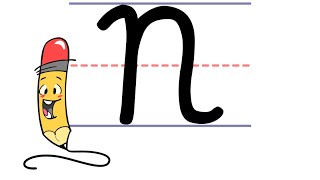 Pencil Pete's Cursive Writing - Uppercase N