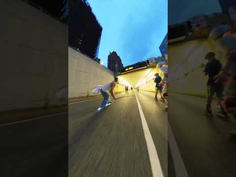 🚀 Big Apple Roll 2023- Tunnel Skate   #skate #satisfying #insta360 #newyork #rollerskating
