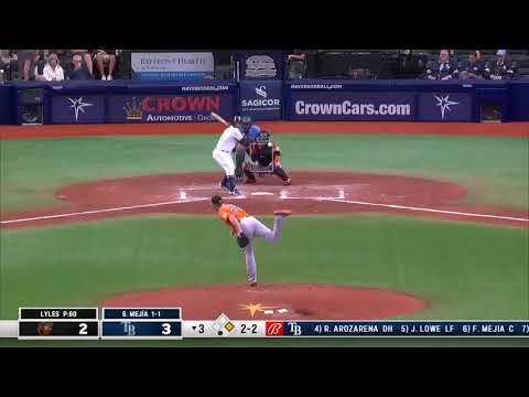 Francisco Mejia hits a 2 run homer for his first of the year |  Orioles @ Rays 4-9-2022