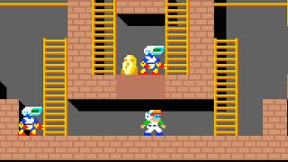 Lode Runner (Arcade) video game port | 8-block (24 rounds) session for 1 Player 🤖🧱🕹️
