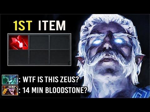 NEW META First Item Bloodstone Zeus Mid vs OD Can't Kill GIGACHAD Build Top 5 Rank Gameplay Dota 2