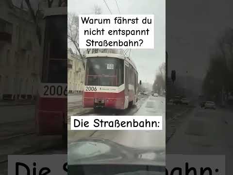 Warum fährst du nicht Straßenbahn? #clips #funny #tram #fail #unfall