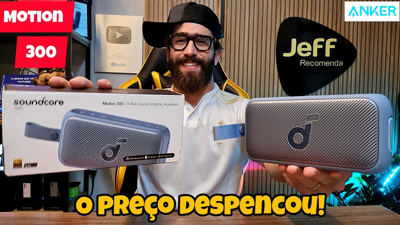 Miniatura da avaliação em vídeo de Caixa de Som Portátil Bluetooth Anker Soundcore Motion 300