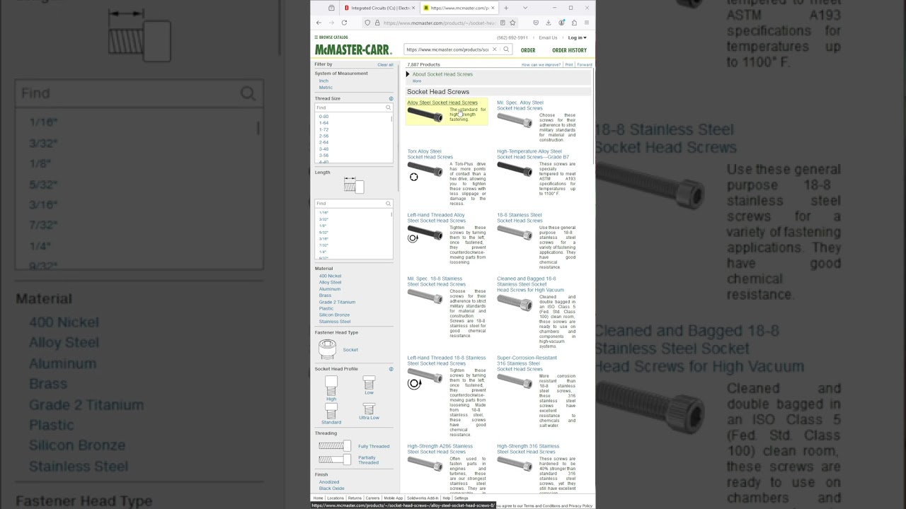McMaster Carr Downloading Step File