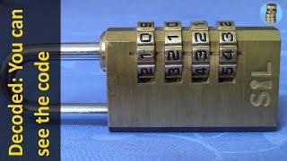 (picking 563) Decoded by "seeing" the right code [ false gates ]  - Smith & Locke 4 wheel combo lock