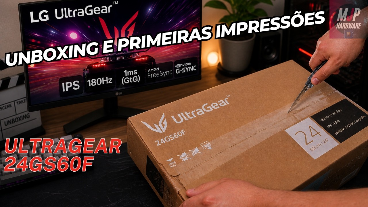 Miniatura da avaliação em vídeo de Monitor Gamer LG UltraGear 24GS60F-B 24" IPS Full HD 180Hz 1ms