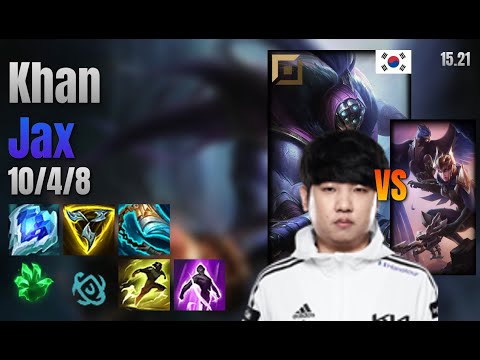 Khan Top Jax vs Quinn lol KR solo rank Full Game 15.21 | 칸 잭스 vs 퀸