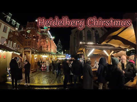 4K Heidelberg  Christmas Market  Walking Tour Germany