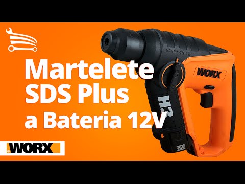 Martelete SDS Plus a Bateria 12V Íons de Lítio WORX WX382.3 - Loja do Mecânico