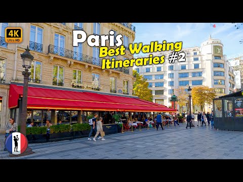 🇫🇷 PARIS, Melhores Itinerários de Caminhada #2, Avenidas Montaigne e Champs-Élysées [4K/60 fps]