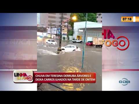 LINHA DE FOGO 26 02 20  Chuva em Teresina derruba aÌrvores e deixa carros ilhados