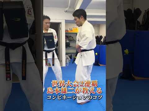 島本雄二：コンビネーションのコツ  #karate #空手 #kyokushin #martialarts #極真空手 #新極真会 #sports #budo #shorts