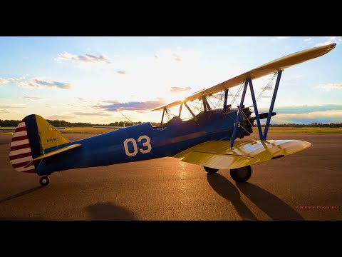 Stearman Biplane Rides - Stearman 03 departs Warrenton Airport for a sunset flight with passenger