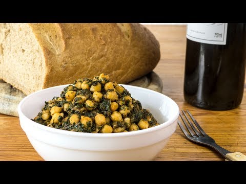 Spanisches Rezept für Kichererbsen mit Spinat - Espinacas con Garbanzos  - Vegan Vegetarisch