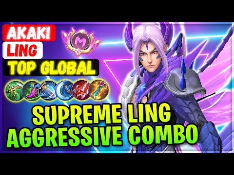 Supreme Ling Aggressive Sword Combo [ Top Global Ling ] Akaki - Mobile Legends Emblem And Build