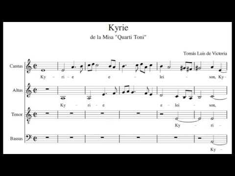 T. L. VICTORIA Missa Quarti Toni KYRIE (CANTUS) - Score Animation