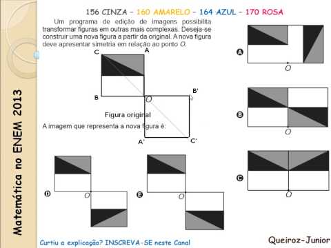 Matemática ENEM 2013 - 160 amarelo - 156 cinza - 164 azul - 170 rosa