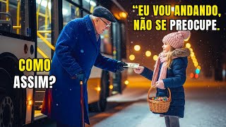 Menina pobre que vendia doces pagou a passagem de um idoso — sem saber que ele era bilionário