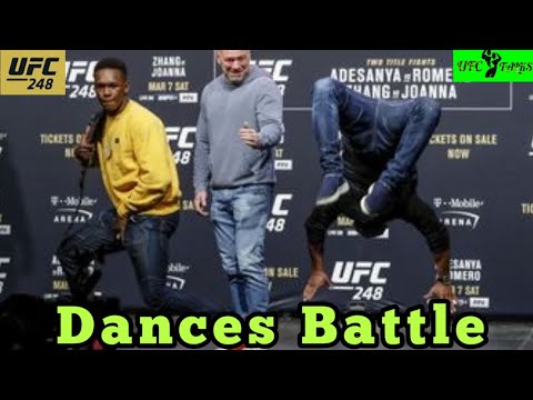 Israel Adesanya And Yoel Romero Dances Faces off Battle at UFC 248 Press Conference