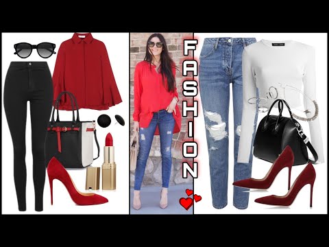MODA 2022 • OUTFITS EN TENDENCIA LOOKS DE MODA CON JEANS Y TACONES MUJER FASHION TRENDS 2022