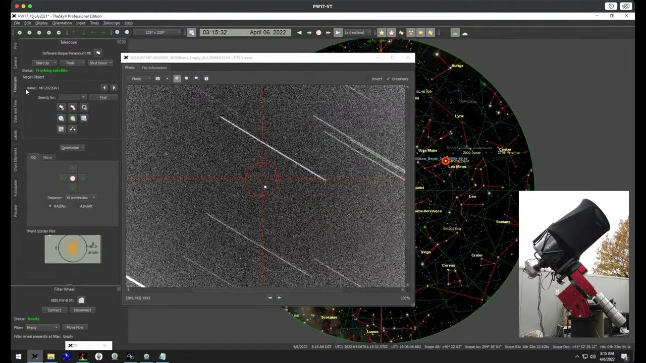 Near-Earth Asteroid 2022 GN1 very close encounter: online observation â€“ 6 Apr. 2022 - YouTube