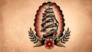 How to draw an old school Ship | Tattoo drawing Tutorial