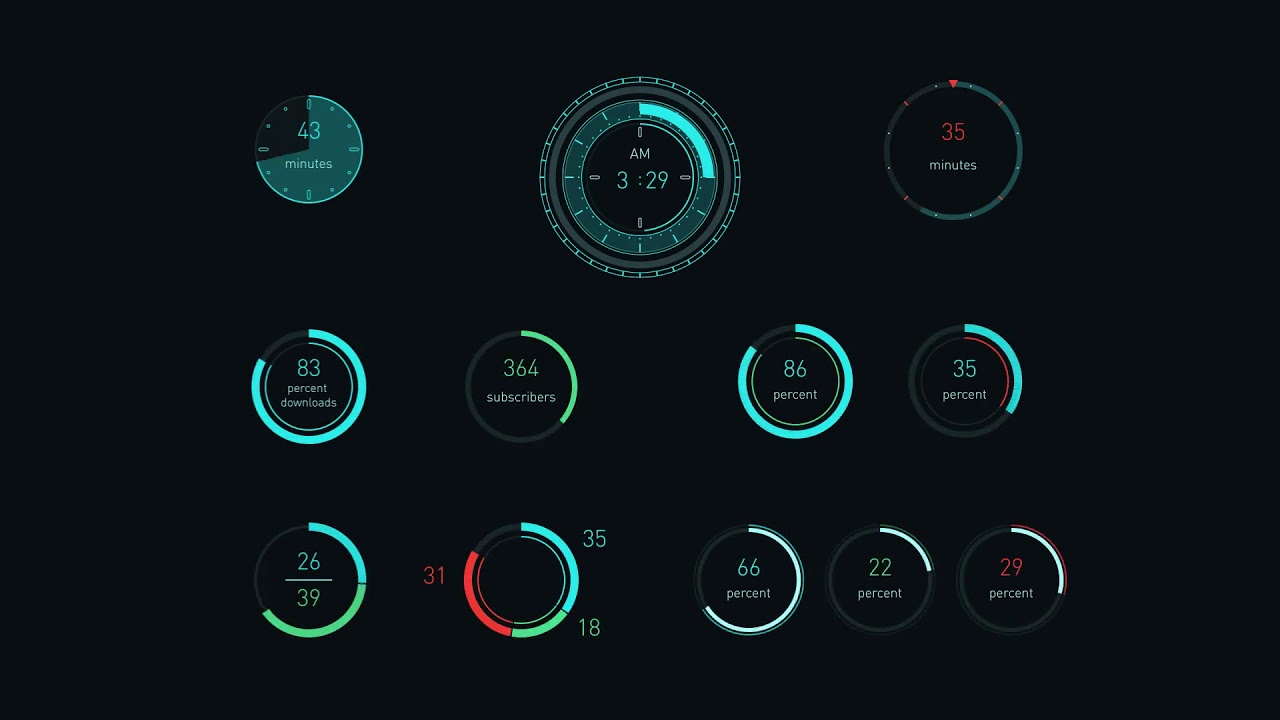 Royalty Free | After Effects Template Infographic HUD set