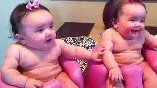 Funny Baby Video Twin babies laughing crying and then laughing again