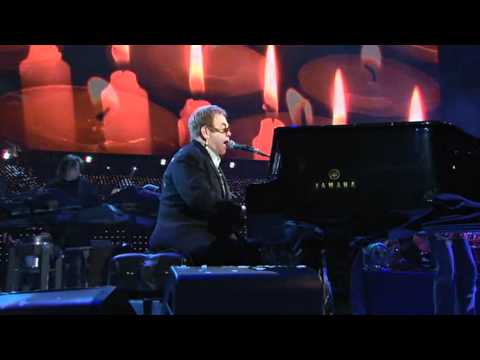 Elton John's 60th Birthday  - 2007 Something about the way you look tonight (HD)