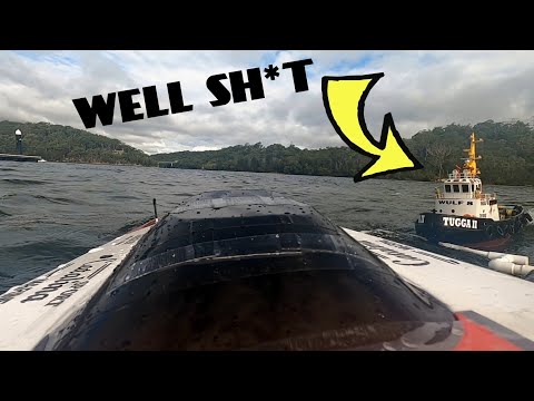12s POWER P1 DRAGON HOBBY RC BOAT - Test Run Didn't Go As Planned - Tug Boat Rescue