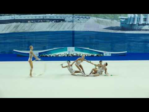 World Cup Kazan 2016 (Groups all-around) Russian national group - 2 hoops and 6 clubs