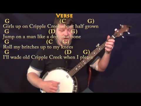 Cripple Creek  - Banjo Cover Lesson in G with Chords/Lyrics
