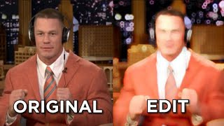 John Cena dancing with headphone Original and Edit