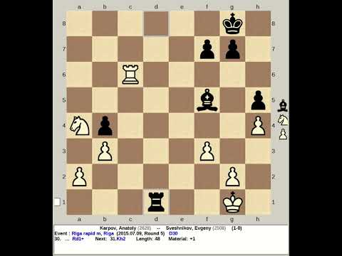 Karpov, Anatoly vs Sveshnikov, Evgeny | Riga rapid match R5, 2015 #chess