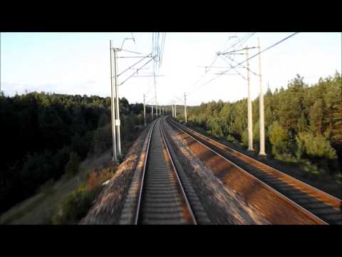 Odcinek CMK Psary - Zawiercie z tyłu pociągu EIC Górnik/Klimczok