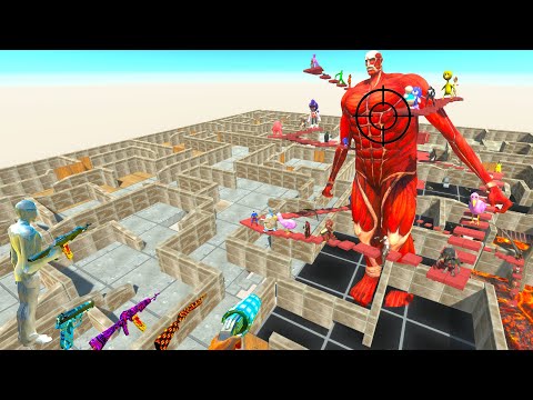 FPS AVATAR Around COLOSSAL TITAN DEADLY MAZE Parkour - Animal Revolt Battle Simulator